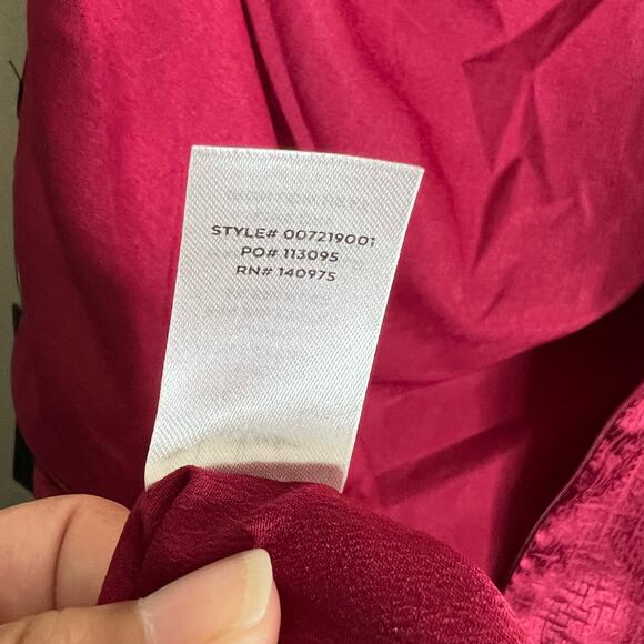 Lulus Lisette One - Shoulder Satin Jacquard Cocktail Minidress Burgundy Medium - Picture 5 of 6